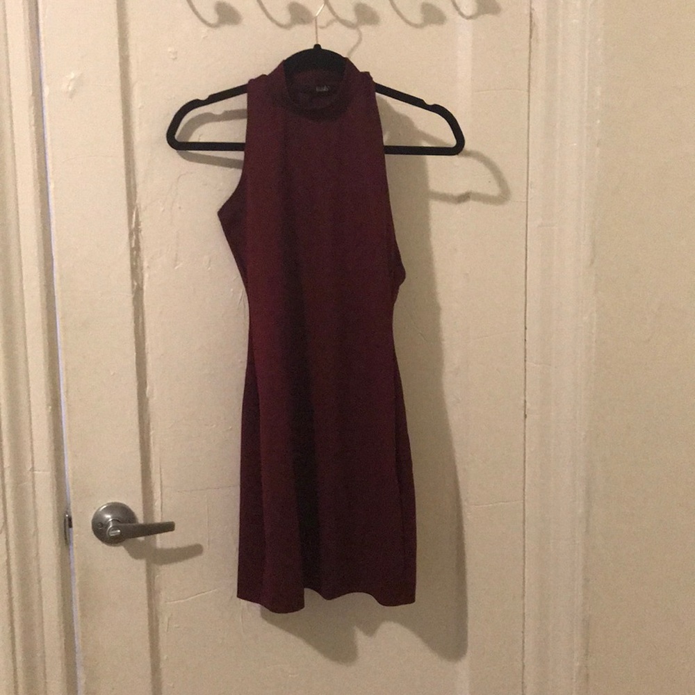 Burgundy Sleeveless Bodycon Dress
